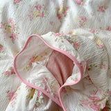SHOPMOCHO Ruffles Bedding Set Floral Style Duvet Cover Pillowcase with Bedsheet Skin-friendly Bed Linen Set Girls Room Bedclothes 이불세트