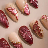 SHOPMOCHO 24Pcs Black Y2k Long False Nails with Almond Head Design Cat's Eye Silver Stripe Pattern Press on Fake Nails Wearable Nail Tips