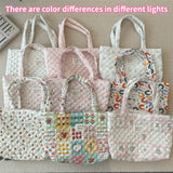 SHOPMOCHO Cartoon Print Women's Shoulder Bag Large Capacity Ladies Tote Handbags Soft Quilted Female Travel Shopping Bags Girls Book Bag