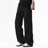 Shopmocho Autumn Men's Trendy Loose Work Pants Ins Versatile Straight Tube Sports Micro Elastic Parachute Pants Drawstring  Casual Pants