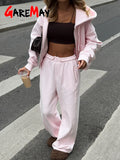 SHOPMOCHO Beautiful Women's Tracksuits with A Zipper and A Hood Trousers Pink Two Piece Set Women Blue Classic Pant Sports Suit for Spring