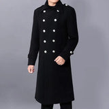 SHOPMOCHO Long dust coat Men Winter Warm Trench Woolen Cloth Coat Mens Double Breasted Slim Casual Jackets Solid Business Outwear