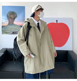 SHOPMOCHO Spring 2026 jacker Men's Loose Fit Casual Hooded Jacket Outdoor Fashion Coat New Mid-length jacket man