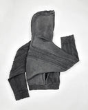 SHOPMOCHO Men Y2K Gothic Cross Raw Edge Hoodie Retro Washed Splicing Zip Up Sweatshirt Street Hip Hop Distressed Workwear Hooded Jacket