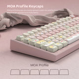 SHOPMOCHO Pink Cat Dye Sublimation PBT Keycaps 136 Keys MOA Profile Keyboard Keycaps for Cherry Gateron MX Switches Mechanical Keyboards