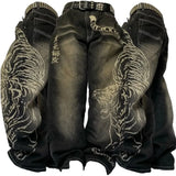 Shopmocho Y2K American New Fashion Tiger Print Loose Jeans Women High Street Harajuku Wind Trend Casual Joker High Waist Wide Leg Pants