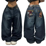 SHOPMOCHO SAtreetwear y2k high quality printing black baggy jeans harajuku trend men women hip hop fashion casual couple Wide-leg pantsY2K