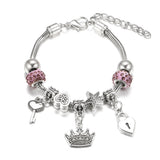 SHOPMOCHO New Butterfly Pendant 5 Color Rhinestone Snake Chain Bangle Lobster Buckle Adjustable Charm Woman Beaded Bracelet Jewelry Gift