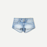 Shopmocho Y2k Zipper Denim Mini Shorts For Women Sexy Low Waist Pocket Peachy Bottom Short Jeans Female Chic Street Evening Club Partywear
