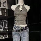SHOPMOCHO Women Y2K Summer Vintage Casual Harajuku Sweet Spicy Tees Sleeveless Aesthetic Slim Fit Tank Crop Tops 2000s Alt Clothes