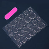 Shopmocho 24 PCs Valentine's Day Long Almond Shape Novelty Pearl Bow Love Nail with 1 File and 1 Jelly Glue