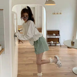 Shopmocho Summer Loose Plaid Shorts Women Ins Style Shorts High Waist Slimming Wide Legs Casual Home Pants Outdoor Wearing Walking Shorts