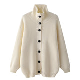 SHOPMOCHO 2025 Autumn Winter New Jersey Single breasted Men's Casual Sports Coat Solid Color Stand Collar Wweater Fleece Warm Cardigan