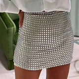 Shopmocho 2025 Spring Sexy Women's Sequin Mesh Party Dress Euro-American Slim Fit Bodycon Clubwear  Evening Cocktail  Elegant Skirt
