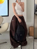 SHOPMOCHO Y2k American Women's Hip Hop Loose Wide Leg Jogger Pants 2026 Summer Pattern Embroidered Parachute Sweatpants Loose Pleated