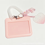 Shopmocho High-looking Glitter Powder Love Cloud Gradient Gu Card Keychain Bus Card Student ID Card Holder