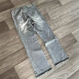 SHOPMOCHO Y2K Retro Jeans Light Color Dollar Pattern Embroidery Splice Denim Pants Gothic Hip Hop Streetwear Men Women Fashion Baggy Pants