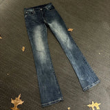 SHOPMOCHO Men's Retro Blue Micro Flared Jeans Street Style Cool Boy Vibe Casual Pants Spring Bottom Male High Waist Denim Y2k Trousers