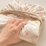 Shopmocho Washed Cotton Fitted Sheet with Elastic Bands Non Slip Adjustable Mattress Cover Printed  Pure Cotton  for Double King Queen