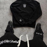 SHOPMOCHO New Casual Sports Style Hooded Sweatshirt, Football Team Embroidered Personalized Street Pullover, Unisex Loose Long-Sleeved Top
