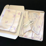 SHOPMOCHO 2026 New Ice Silk 2 Pieces Pajamas for Women Autumn Spring Women's Pajamas Set Elegant Ptinting Flower Home Wear Soft Sleepwear