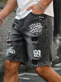 SHOPMOCHO Wholesale Men's Distressed Shorts, Fashionable Jeans, Summer Casual Style, Mid-Waist, Light Color, Woven