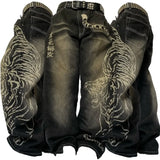 Shopmocho Y2K American New Fashion Tiger Print Loose Jeans Women High Street Harajuku Wind Trend Casual Joker High Waist Wide Leg Pants