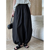 Shopmocho Oversized Bloomers 2025 New Summer Elegant Fashion Women Lantern Pants Casual Loose Breathable Cotton Wide Leg Pants