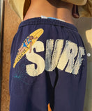 SHOPMOCHO Vintage Navy Blue Surf Patch Sweatpants Women Distressed Frayed Letter Patchwork Casual Loose Fit Hip-hop Comfy Cotton pants Men