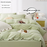 SHOPMOCHO 3pcs  100% cotton bedding set Double Duvet Cover Set 220x240 Solid Twist Cotton King Size Bedding Set Quilt Cover Set