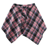 Shopmocho Fashion Tassel Hip Hop Irregular Men and Women Fake Shirt Hem Spring Autumn False Shirt Skirt Half-body Plaid Skirts Womens Saia