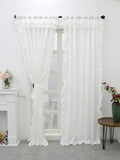 SHOPMOCHO White Smooth Velvet Double Hat Curtains, Decoration For Living Room And Bedroom Windows, White Curtains For Weddings, Gatherings