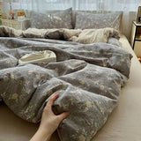 Shopmocho 2025 new class A high gram weight linen raw hemp four-piece set jacquard quilt cover bed sheet student dormitory three-piece set