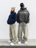 SHOPMOCHO American New Fashion Patch Baggy Casual Jeans For Men And Women Y2K High Street Harajuku High Waist Wide Leg Denim Trousers