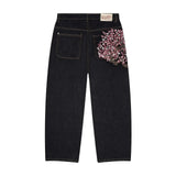 Shopmocho 2025 Baggy Jeans Plum Blossom Embroidery Y2K Harajuku Vintage Wide Leg Pants Men Women Denim Fabric Street Wear