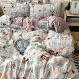 SHOPMOCHO New Soft Skin-friendly Bedding Set Comfortable Breathable Duvet Cover Set with Sheet Single Double Quilt Cover and Pillowcases