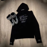 SHOPMOCHO Punk Gothic Letters Hot Diamond American Retro Men and Women Pullover Hoodie Personalized Fashion Loose Casual Sweatshirt