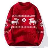 SHOPMOCHO 2025 Winter sweater new High End Luxury Cashmere Sweater Men Thick Warm Mens Sweaters With Deer Korean Harajuku Christmas Jumper