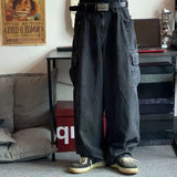 SHOPMOCHO Baggy Jeans Men's Oversize Cargo Korean Black Wide Pants Streetwear Hip Hop Harajuku Male Fashion Straight Denim Pants