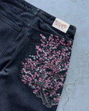 Shopmocho Harajuku Hip Hop baggy jeans Y2K goth plum blossom Embroidered high quality jeans women man American style men women street wear