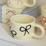 Shopmocho Bow shaped mug for girls with high looks, home ceramic water cup