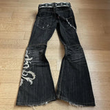 Shopmocho New High Waist Harajuku Loose Embroidered Women Jeans with Rock Punk Style Y2K Micro La Retro Wide Leg Pants