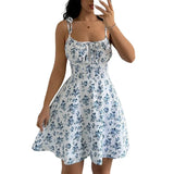 Shopmocho Women's Summer Floral Spaghetti Strap Beach Short Dress,Womens Dresses,Woman Clothing,Woman Clothes,Sundress,New in Dress 2025