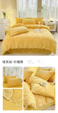 Shopmocho 1Pcs 2025 new tower hibiscus milk fleece quilt cover autumn and winter thickened warm solid color quilt cover, no pillowcase