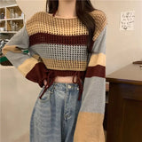 Shopmocho 2025 Spring New Vintage Denim Skirt Matching Set Women's Elegant Loose Hollow Knitted Shirt+Sexy Split Dress Two Piece Suit