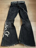 SHOPMOCHO American Retro Flared Jeans Harajuku Wide Leg  Y2k Gothic Vintage Embroidery Women's Denim Pants Baggy Hip Hop Streetwear
