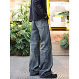SHOPMOCHO Baggy Jeans For Man Pants Jeans Trendy High Street Washed Flared Denim Trousers Versatile American Style
