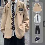 Shopmocho Autumn Western-style Men's Suit Korean Trendy Punk Style Three-piece Set Jacket Dakka Uniform Casual Scene