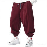 Shopmocho Fall Men's Casual Loose Drawstring Pants - Fashion High-End Hip-Hop Style Premium Corduroy - Trendy Cuffed Pants