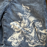 SHOPMOCHO Men Denim Shorts Comfortable for Summer Premium Design Prints Plus Size Loose Street Americana Trunks Casual Style Skateboarding